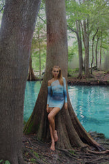 Yasmin Dress in Gradient Blue