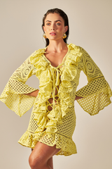 Isabel Dress Yellow Lace
