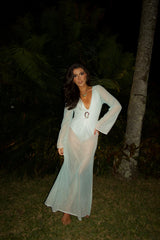 Sixty Long Dress in Green Gradient Print