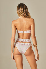 Pink Pied de Poule Body Amelie