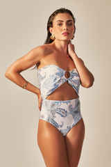 Scarf Body Blue Paisley Print