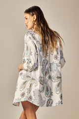 Safari Shirt Blue Paisley Print