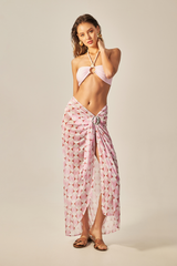 Búzios Pareo Pink Retro Print
