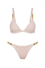 Laila Bikini In Pink Tweed Texture