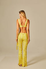 Bell Pants in Yellow Leblon Print