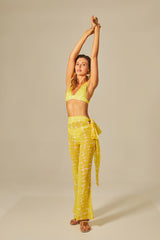 Voil Pants in Yellow Leblon Print