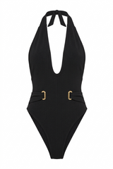 Black Pique Texture Grace Swimsuit