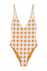 Retro Orange Print Lily Swimsuit