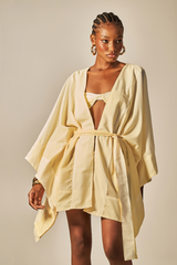 Voil Kimono Yellow Gradient Print