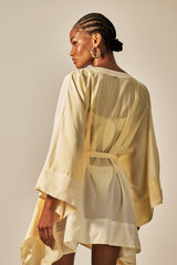 Voil Kimono Yellow Gradient Print
