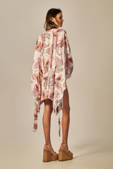 Voil Kimono Pink Paisley Print
