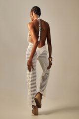 Lace Jumpsuit Off White Texture