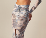 Tule Skirt Blue Paisley Print