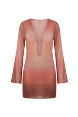 Short Sixty Dress Bronze Gradient Print