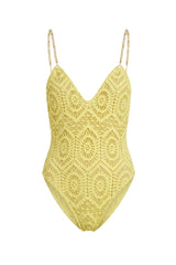 Lily Swimsuit Yellow Lace