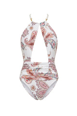 Donna Swimsuit Pink Paisley Print
