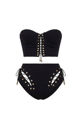 Lady Bikini Black Laise Texture