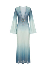 Long Sixty Dress in Gradient Blue