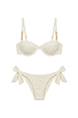 Lavinha Bikini in Off White Luxor Texture