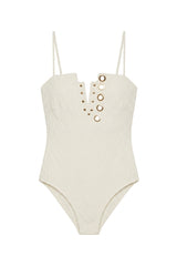 Ivory Textured Cristel Swimsuit