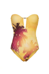 Retro Palm Print Kelly swimsuit