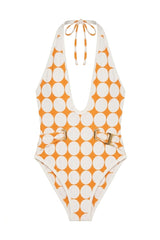 Retro Orange Print Grace Swimsuit