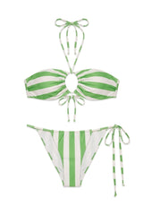 Danielle Bikini in Green Stripes Print