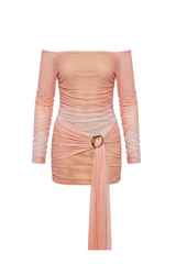 Yasmin Dress Blush Gradient Print