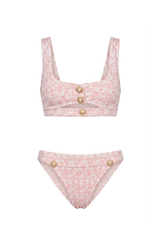Charlie Bikini Pink Tweed Texture