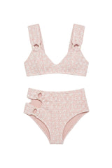 Sloane Bikini Pink Tweed Texture