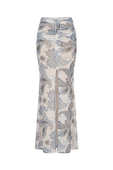 Tule Skirt Blue Paisley Print