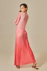 Long Sixty Dress in Gradient Pink