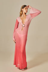Long Sixty Dress in Gradient Pink