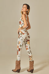 Eloisa Catsuit in Rose Print