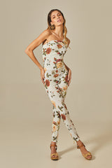 Eloisa Catsuit in Rose Print