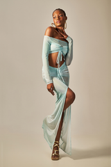 Tule Top Green Gradient Print