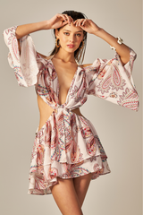 Alex Dress Pink Paisley Print