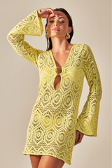 Short Sixty Dress Yellow Lace