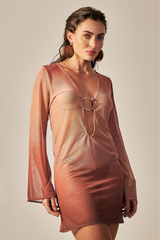 Short Sixty Dress Bronze Gradient Print