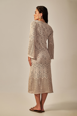 Long Sixty Dress Nude Lace