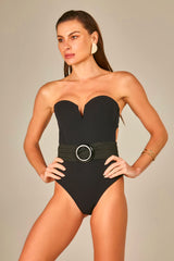 black pique texture Kelly Swimsuit