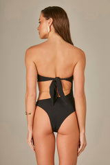 Black Textured Kelly Chain Swimsuit
