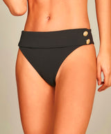 Textured Nautique Bikini Black Flat