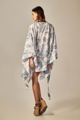 Voil Kimono Blue Paisley Print