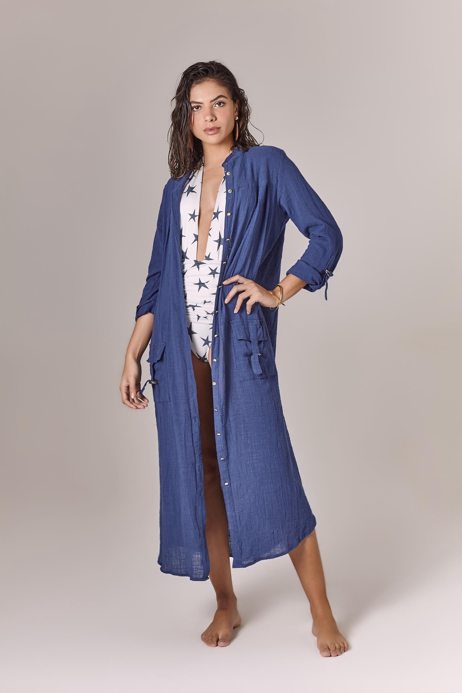 Safari Kamari Halter Shirt - Light Blue main image 0