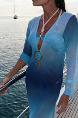 Long Sixty Dress in Gradient Blue