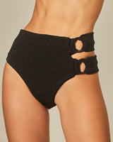 Sloane Bikini in Black Tweed Texture
