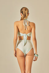 Green Bardot Bikini Gradient Print