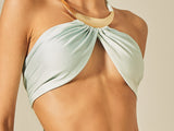 Green Bardot Bikini Gradient Print