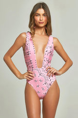 Una Swimsuit Pink Bandana Print - Empress Brasil International